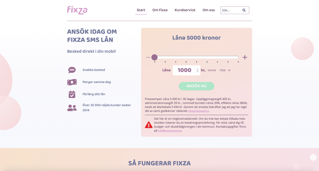 Fixza snabba lån upp till 5 000 kr utan uc: information och åsikter