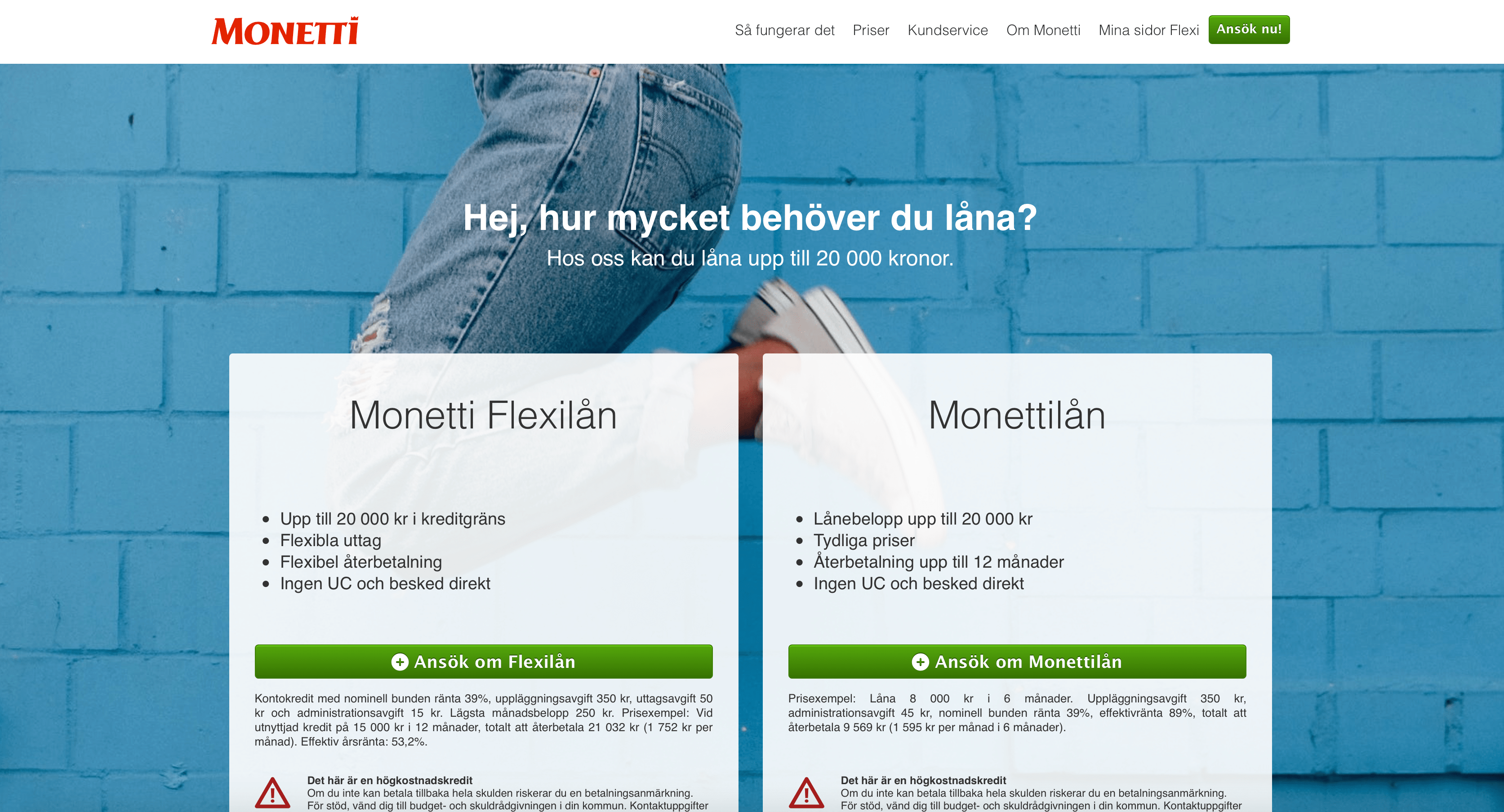 Monetti – Låna 2 000 till 20 000 kr: allt du behöver veta